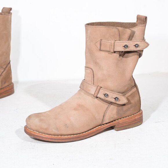 Rag & Bone New York Moto Boot in Beige Suede - 38 - Picture 1 of 7